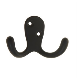 Aretro Hooks Hangers, Double Vertical Heavy Duty, Matt Black, Robe Hook, Coat Hook, Back of Door, Wall Hanger (Double Vertical Heavy Duty, Matt Black)