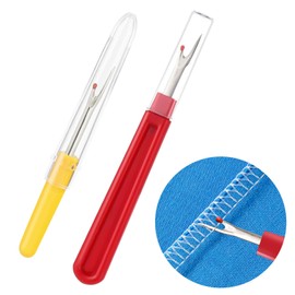 Pack of 2 Seam Rippers with Stainless Steel Blade, Seam Ripper with Transparent Protective Cover, Seam Ripper for Seams, Comfortable Handle, Thread Separator Professional for Hand Sewing Embroidery