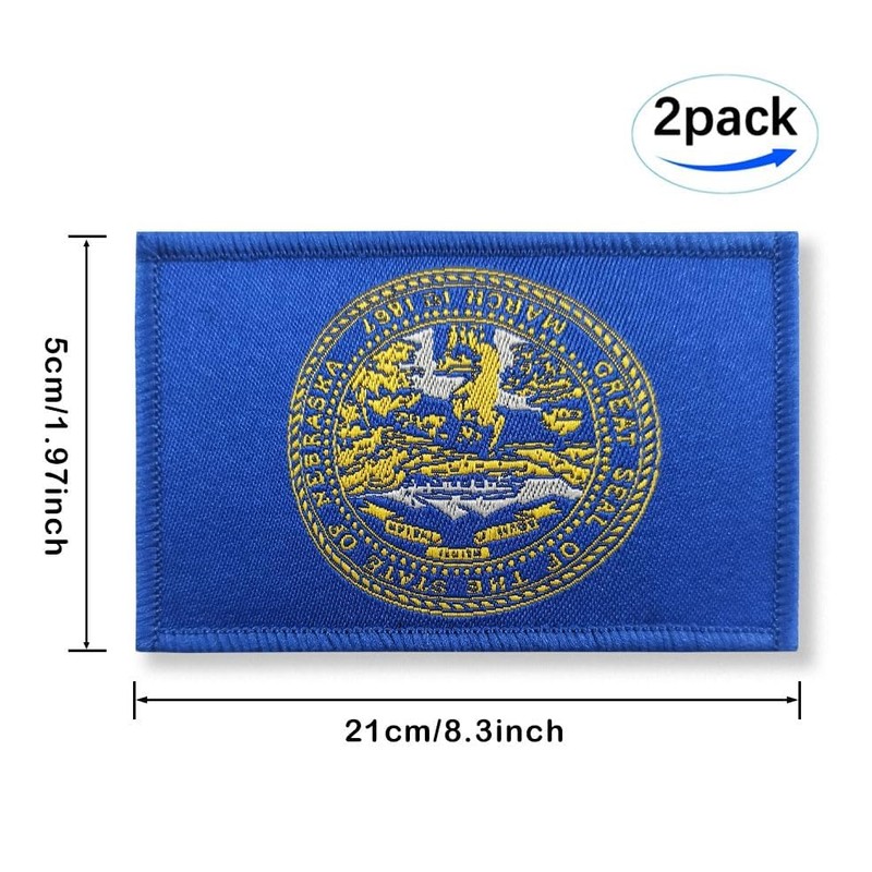 Overdecor Nebraska Flag Patch Tactical Military Patches - Hook and