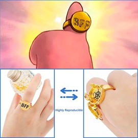 YeahBoom Pack of 2 Best Friends Forever Rings, Adjustable Open Cap Ring, Cute BFF Ring, Friendship Ring, Jewellery Gifts for Women and Girls, Horn