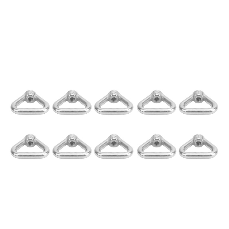 10pcs Silver Screw Nut 304 Stainless Steel Triangle Ring Nut
