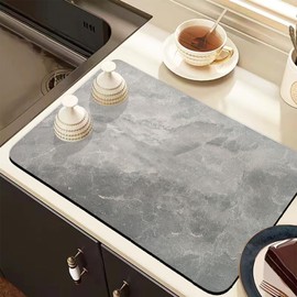 Dish Drying Mat, Super Absorbent Dish Drying Pad for Drying Dishes,Quick Drying Mat with Non-slip Rubber Backed for Coffee Machine Dish Rack bath etc,23.6"x15.81"