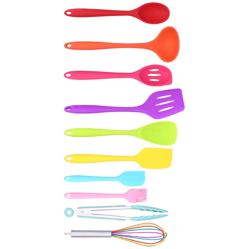 10Pcs set Silicone Kitchen Utensils Kitchenware Non Stick Spatula Spoon