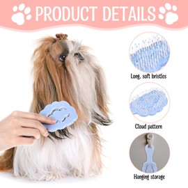 Small Dog Grooming Brush, 2Pcs Soft Pet Brush Puppy Brushs for Small Dogs, Cloud Shape Short Hair Dog Brushs for Maltese and Breeds (Blue & Pink)