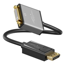 KabelDirekt – DisplayPort DP to DVI adapter – 0.15m – (maximum resolution 4K/30Hz, suitable for all graphics cards with a DP socket for connecting beamers or monitors with a DVI input) – PRO Series