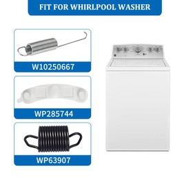 Washing Machine Kit For Whirlpool Washer Parts Kenmore Washing Machine 3 Pcs, Tub Wear Pad 285744,Counterweight Counter Balance W10250667 & 3 pcs,Suspension Spring WP63907 & 1 pcs