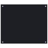 vidaXL Black Kitchen Backsplash Tempered Glass 27.6"x23.6" - Scratch Resistant
