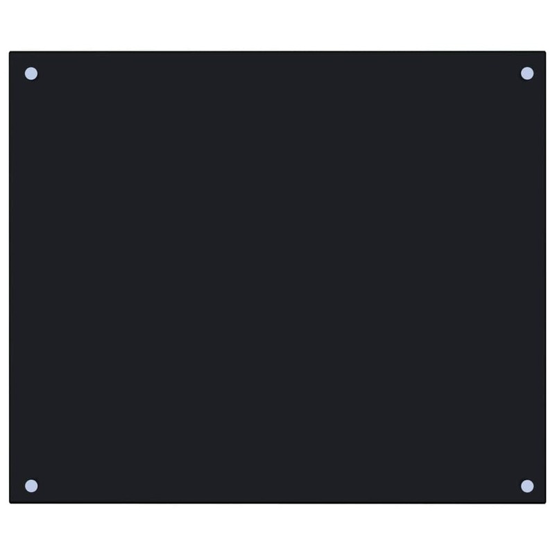 vidaXL Black Kitchen Backsplash Tempered Glass 27.6"x23.6" - Scratch Resistant