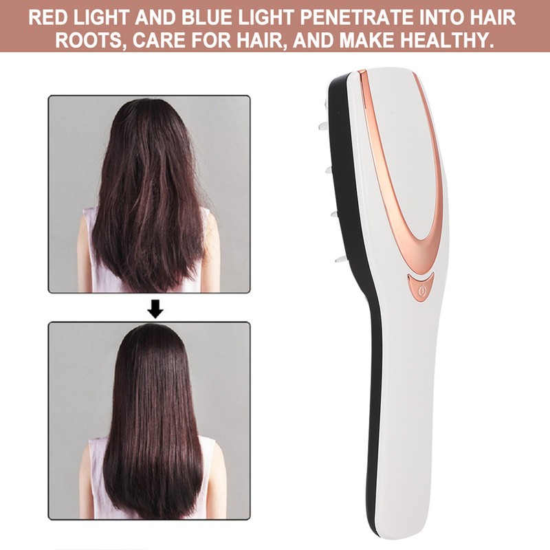 Electric Red Blue Light Hair Anti Loss Massage Vibration Therapy