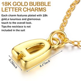 Tondiamo 52 Pcs 18K Gold Bubbled A-Z Alphabet Pendant Letters for Jewelry Making 3D Bubble Slide Glitter Trendy Letters Chunky Initial Alphabet Women DIY Bracelet Necklace Earrings(Pendant)
