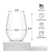 Unbreakable Plastic Stemless Wine Glasses Set of 6, Tritan Plastic