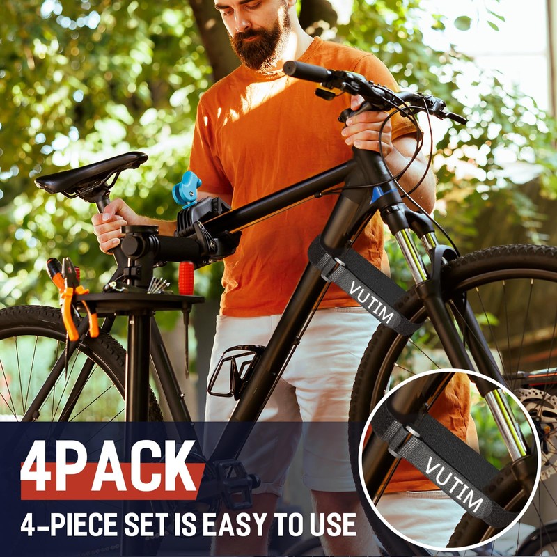 4PCS Bike Rack Strap, Bike Rack Accessory,Adjustable Wheel Securing Straps,