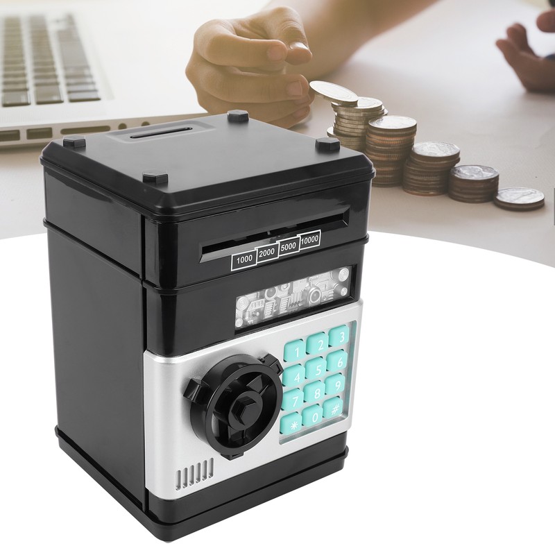 Electronic Piggy Bank Simulation ATM Password Money Box Cash Coins