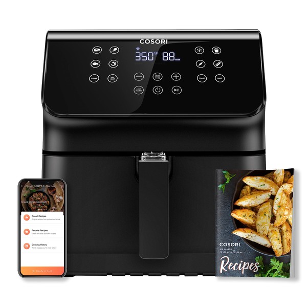 COSORI Pro II Smart Air Fryer 5.8QT, 12 One-Touch Customizable Functions, 3-Way Control, Cookbook and Online Recipes, Dishwasher-Safe Detachable Basket, Works with Alexa & Google Assistant