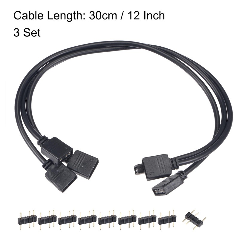 sourcing map Set of 3 ARGB Addressable Separator Distribution Cable