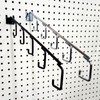 16" L Pegboard 5 Hook Waterfall Faceout Hook, Chrome -