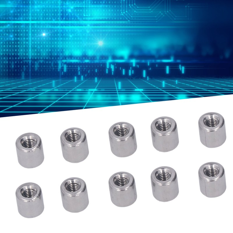 50Pcs Coupling Nut Round M4 Stainless Steel Rod Connector Nut