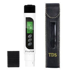 TDS Meter,ProPOW 3-in-1 TDS/EC/Temperature Meter,ppm Meter, Measure 0-9999 ppm (White)