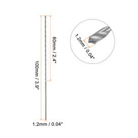 HARFINGTON 10pcs Extra Long Drill Bits, 1.2mm HSS Drill Bit with High Speed Steel Straight Shank 100mm Length for Metal Woodwork Plastic Aluminum Alloy