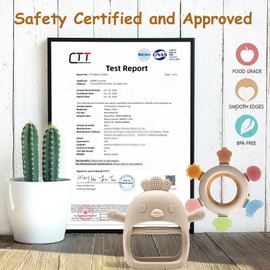 Baby Teething Toys by Komfy LilLove | No Drop Teether and Ring Teether for Baby Teething Relief | Non-Toxic Infant Toys 0-6 6-12 Months | CPC Certified Teething Mitten| Baby teether Toys – 2 Pack