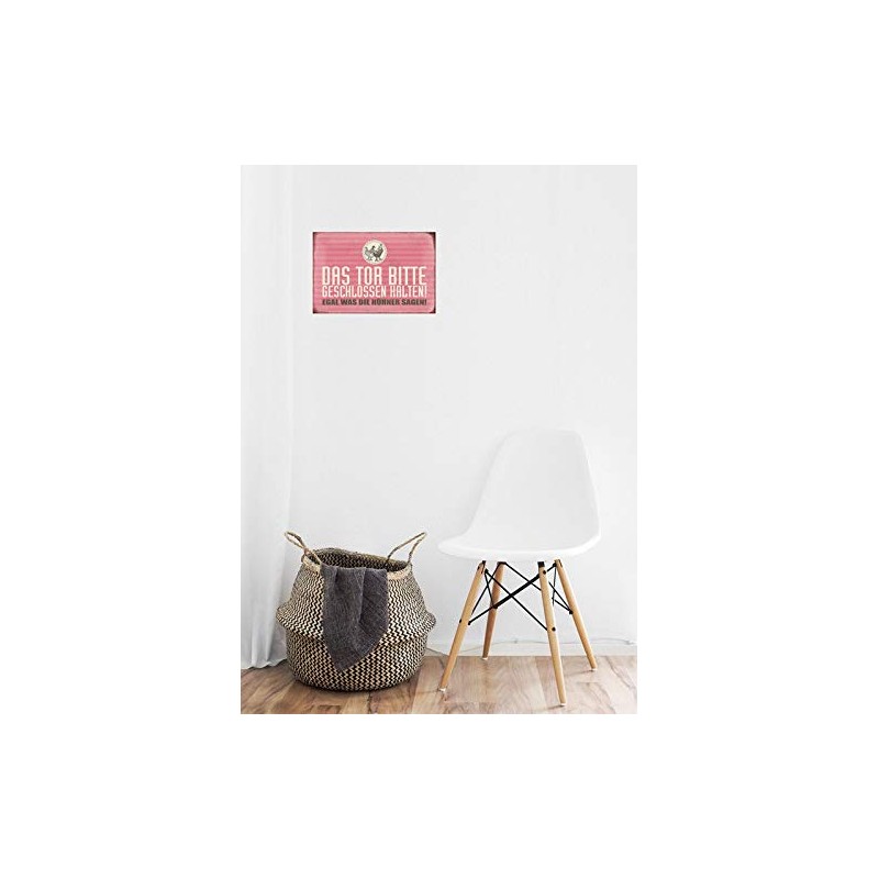 Tin Sign 20 x 30 cm Curved with Cord Der