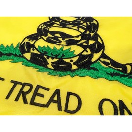 FRF FLAG Dont Tread On Me Flag 12x18 Inch, Embroidered Gadsden Flag for Boat, 210D Nylon Dont Tread On Me Flag for UTV, with 2 Brass Grommets and 4 Rows of Lower Stitches