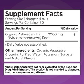 Ashwagandha KSM 66 Drops, 2000mg Natural Berry Flavor - Ashwagandha Supplements for Women, Ksm-66 Ashwaganda Extract for Immune Support, Performance, Heart Health - 60 Servings (Pack of 2)