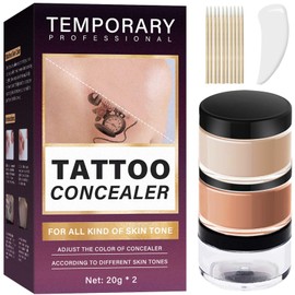 Tattoo Cover Up Cream,Instant Tattoo Cover Up Makeup Waterproof,Invisible and Natural, Suitable for Tattoos, Scars and Vitiligo,1.4 Ounce