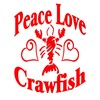 CafePress Peace Love Crawfish Oval Car Bumper Sticker