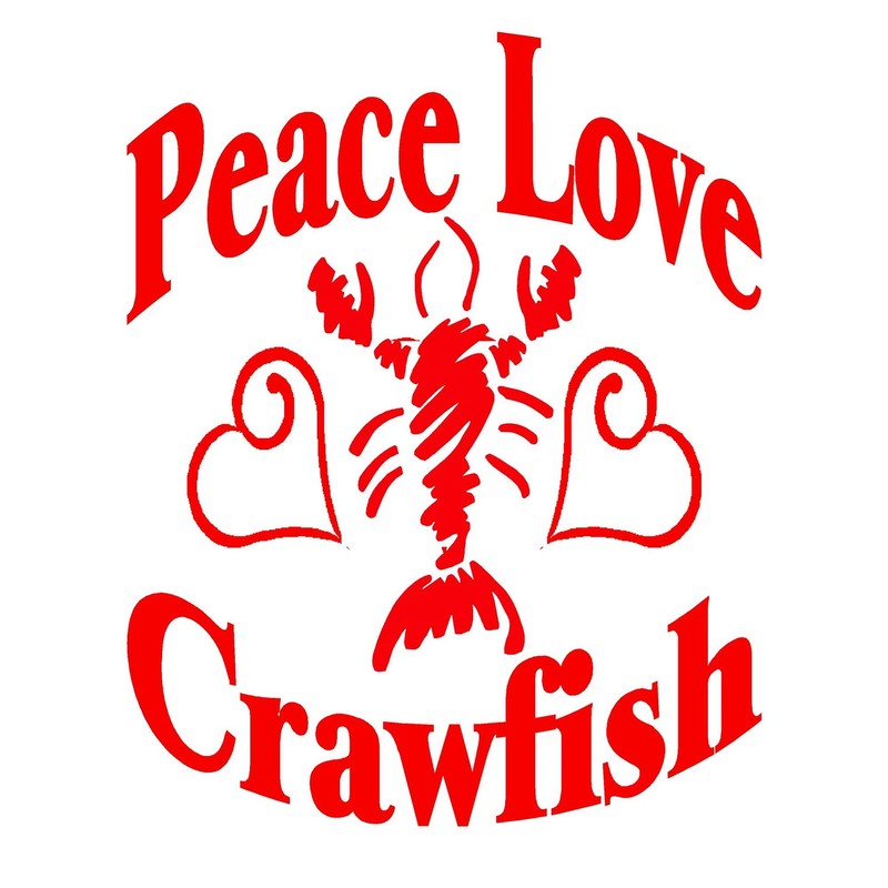 CafePress Peace Love Crawfish Oval Car Bumper Sticker