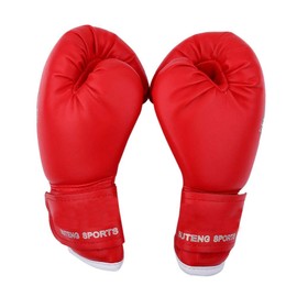 Wakects Kids Boxing Gloves with Velcro Fastening, Small Boxing Gloves for Children 3-12 Years, Training Gloves PU for Muay Thai, Kickboxing and Sandbag, Red
