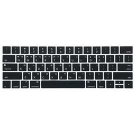 HRH Black Korean Language Touch Bar Keyboard Skin Silicone Cover for MacBook Pro with Touch Bar 13 Inch and 15 Inch(A2159/A1989/A1706,A1990/A1707) 2019 2018 2016 2017 Release USA Layout
