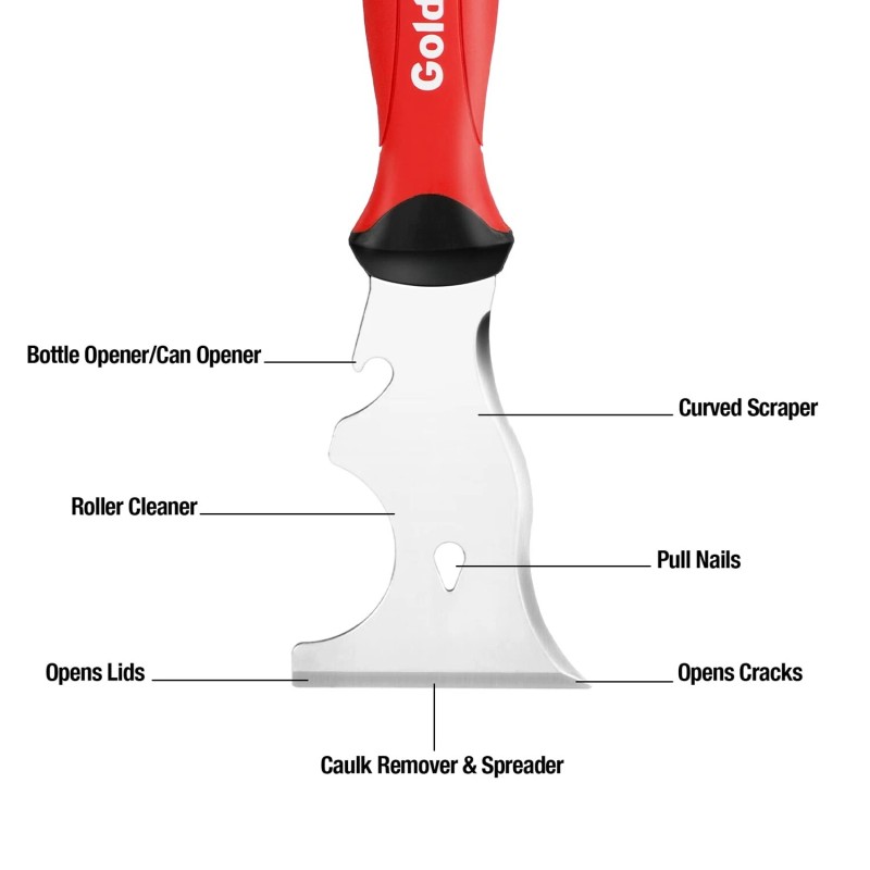 Goldblatt 2PC 9-in-1 Paint Scraper Tool Heavy Duty Stainless Steel