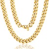 Curb Link Chain Necklace Men 18K Gold Plated Choker