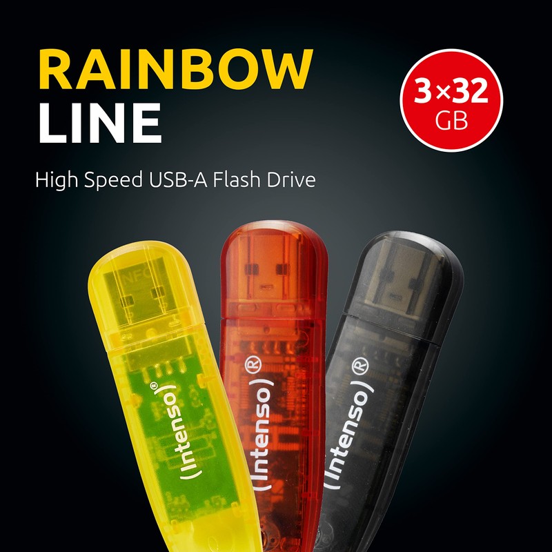 Intenso Rainbow Line USB 2.0 Flash Drive 3 x 32