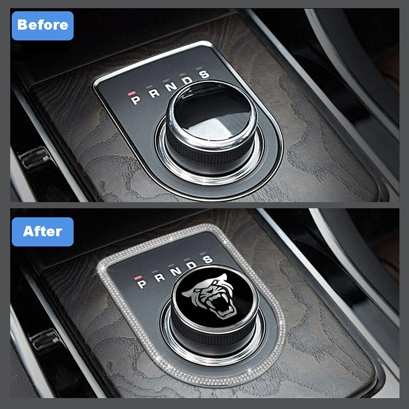 AJLOTMO Gear Shift Knob Cover Decoration Trim Emblem Sticker for