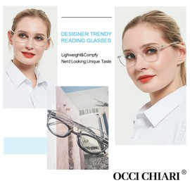 OCCI CHIARI Reading Glasses 3.5 Women's Reader 350 Diaptor (1.0 1.25 1.5 1.75 2.0 2.25 2.5 2.75 3.0 3.5 4.0 5.0 6.0) Metal Spring Hinge