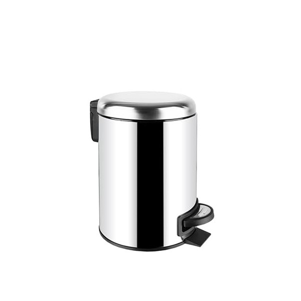 Noksi Paslanmaz Elit Pedallı Çöp Kovası Krom 5LT (000301)