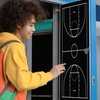 2 Pcs Locker Magnetic Wallpaper Basketball Court Black 12" x