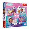 Trefl - Gabby's Dollhouse, Gabby's Big Adventure - 4-in-1 Puzzle,