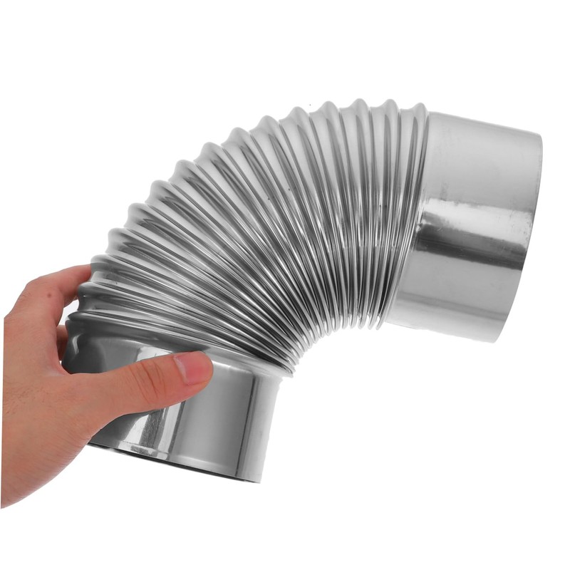 SHINEOFI 2pcs Stainless Steel Elbow Pipe for Chimney Flue Efficient