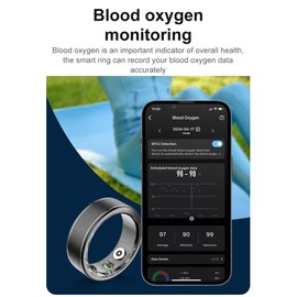 Smart Ring for Men Smart Ring Men Women Ladies Fitness Ring Fitness Tracker Health Rings Waterproof Blood Oxygen Sleep Heart Rate Monitor Pedometer Calories Step Counter Sport Ring ios Android Phones