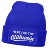 MoonWorks® Men's Knitted Beanie Hat with Patch Saying "Glühwein" Funny