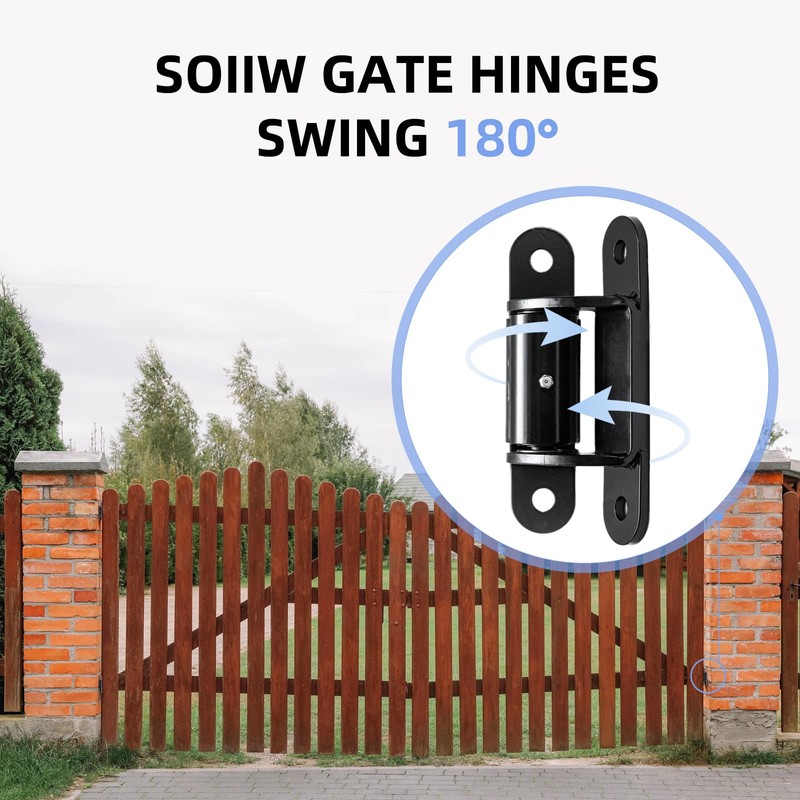 2 Pack Heavy Duty Gate Hinges 7" Sealed Bearings Adjustable