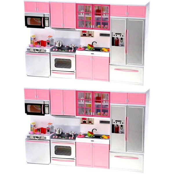 PowerTRC 2 Sets of Kids Battery Operated Modern Kitchen Playset