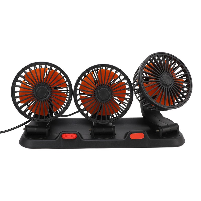 Three Head Car Fan 2 Speed Adjustable 360 Degree Rotation