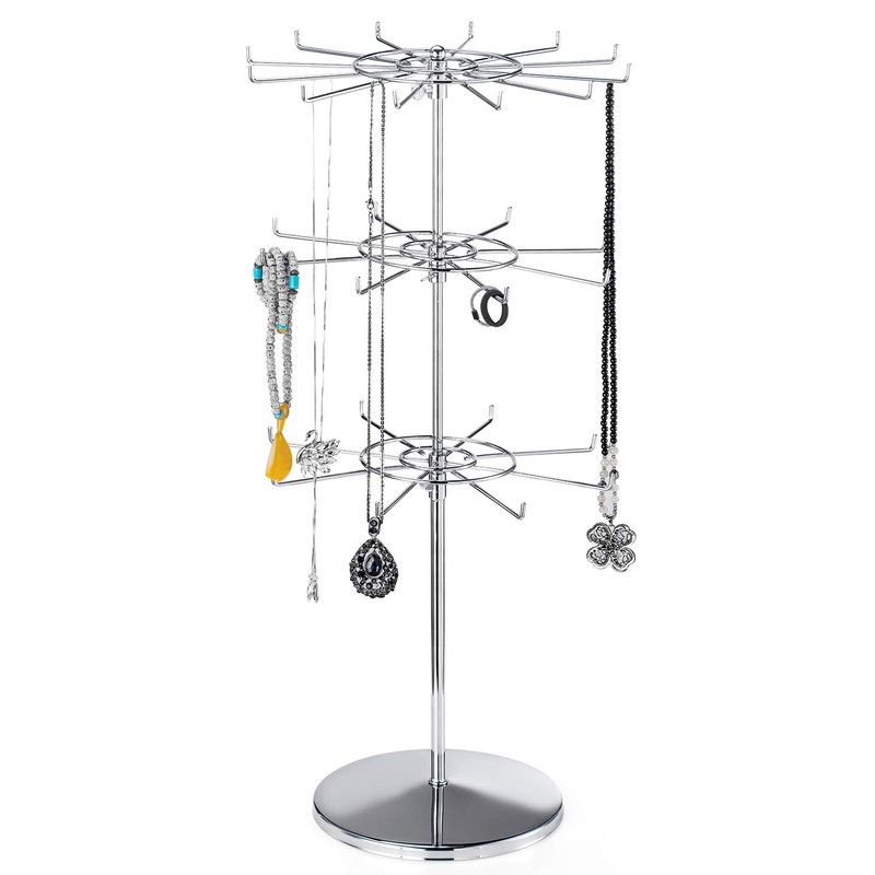 Polmart 3-Tier Spinning Display Stand ，Heavy Duty Adjustable Countertop Stand