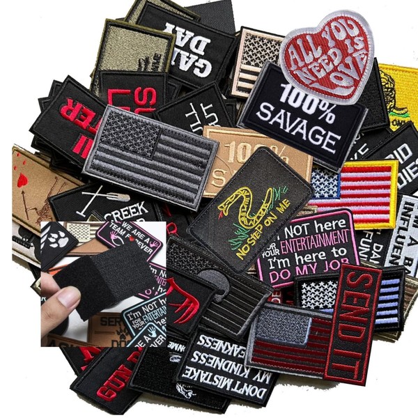 Snogisa 20Pcs Random Funny Flag Patch,Military Patches Set for Tactical