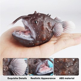 AENIMELY Anglerfish Figurine Sea Ocean Marine Animal Model Fish Figure Science Educational Play Fish Tank Decoration Birthday Gifts Party Favors Toys