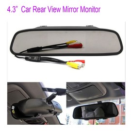 4.3" TFT LCD Car Rear View Mirror Monitor Kit + Waterproof Mini Backup Reverse Reversing Camera 170°for Car/Vehicle